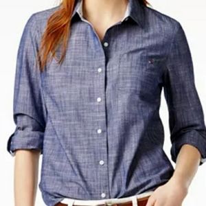 Tommy Hilfiger Classic Button Up Blue Shirt NWT